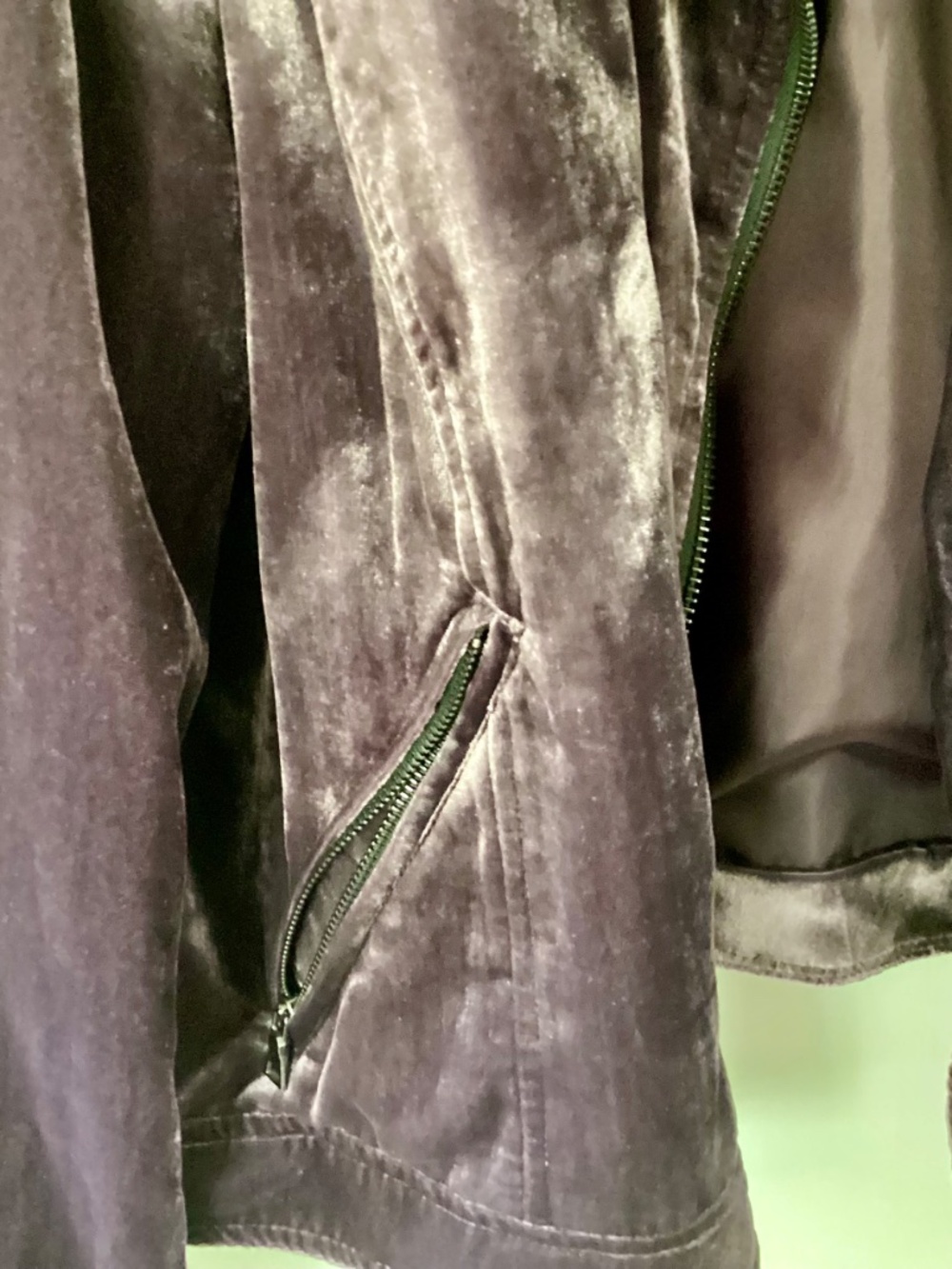 Apt. 9 moto jacket Purple Velvet Size XL Asymmetrical Zipper Party Going Out - Picture 6 of 12
